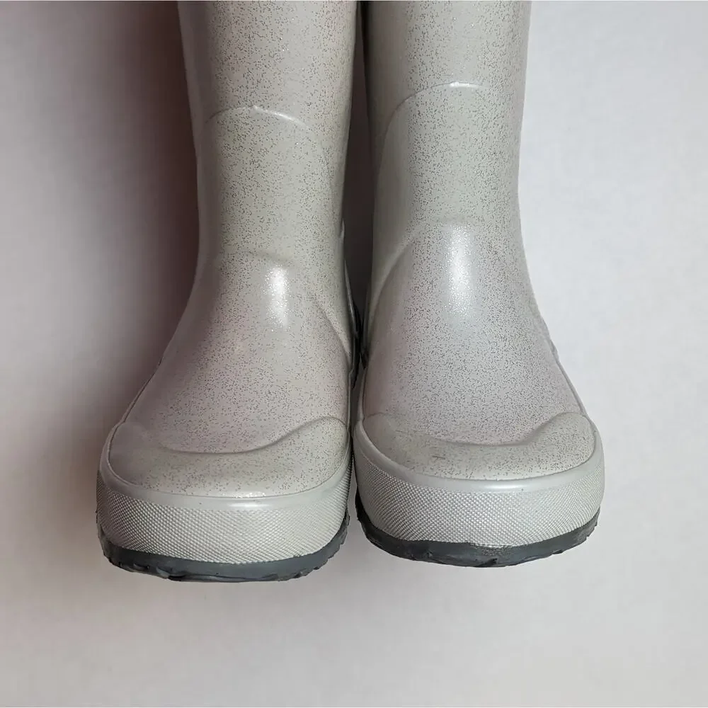 NWOT Bogs Kids Rainboots Silver Glitter Size 10 72399-040 Rain Boots